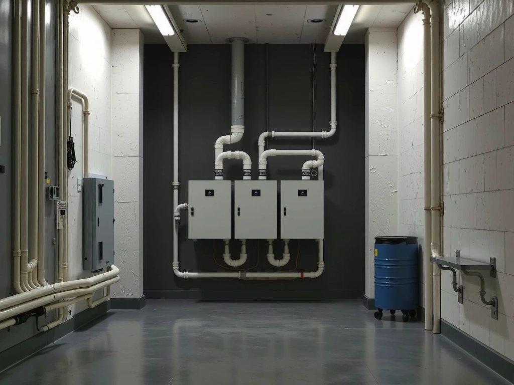 Cuarto de servicios limpio y organizado